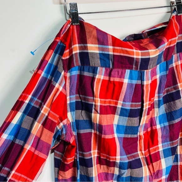 Lauren Ralph Lauren Plaid Button Down Shirt Top Long Sleeve size XL - Picture 7 of 7